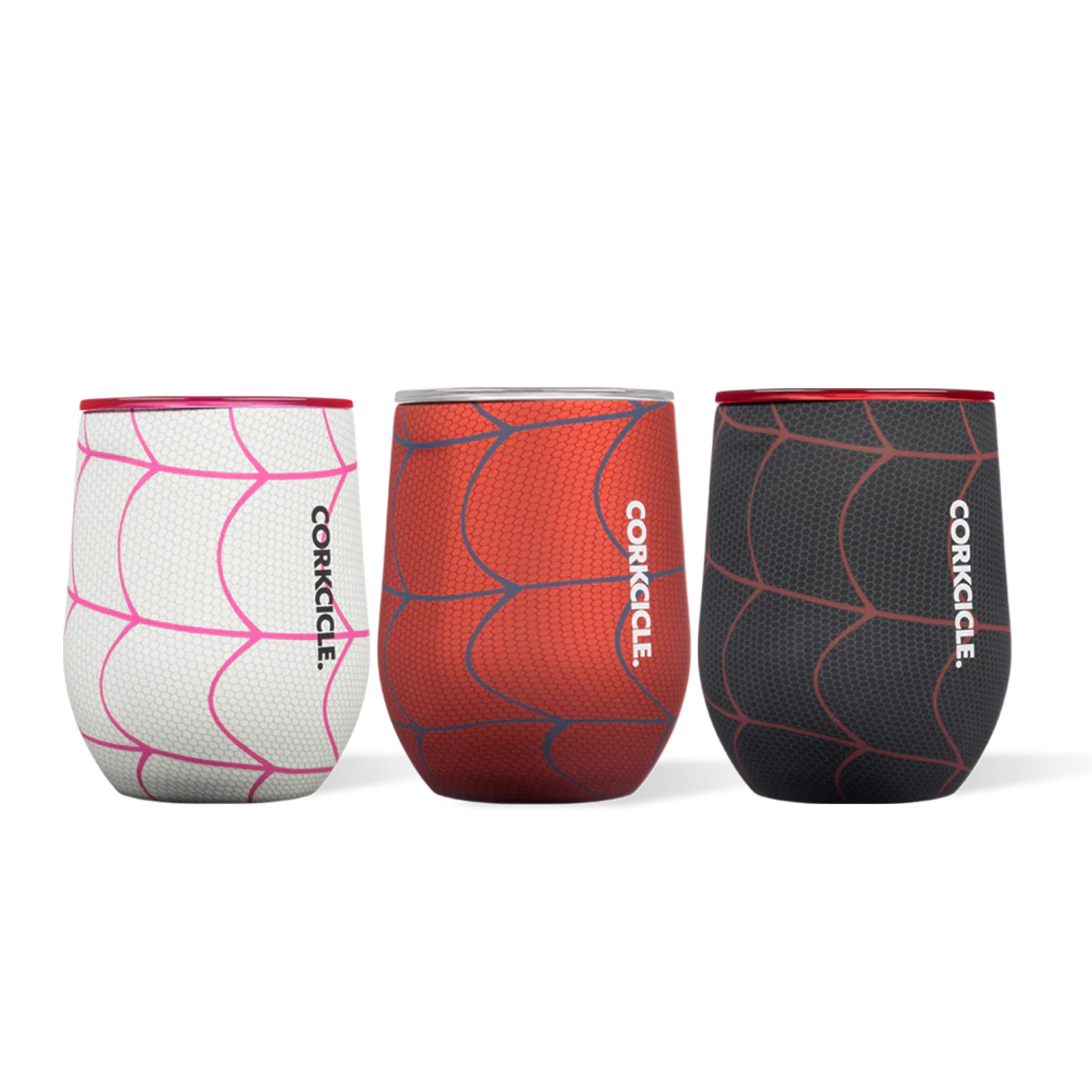 Corkcicle Stemless Insulated Wine Glass Tumbler - Beverages Cold 6 & Hot 3 Hours - Stainless Steel - Easy-Grip - Summer Drinkware Gift - Keeps Drinks Ice - 12 oz - Spider-Man