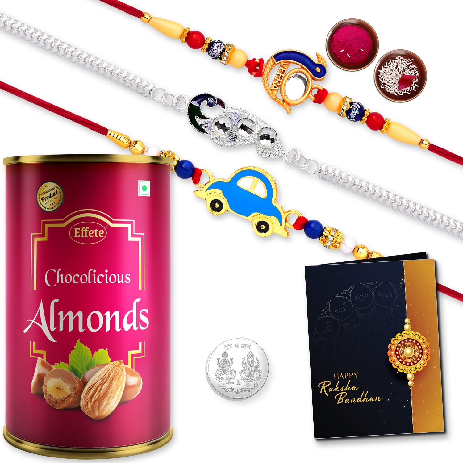 DeoDap (K3_316+314+F6_BS) Multicolor Bracelet/ Rakhi & Chocolate Butter Scotch | Rakhi for Brother with Gift | Bracelets for Men Stylish | Rakhi Combo for Brother |-image-37