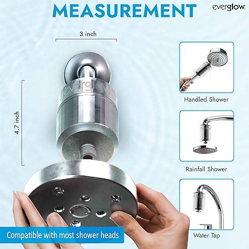 Miniatura 5 de EVERGLOW Filtro de ducha de alto rendimiento, elimina 100% el cloro, hidrata la piel y el cabello con picazón seca, ayuda con la caspa, eccema y