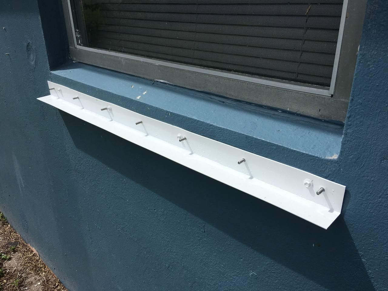 Studded Angle with Studs Every 6" on Center - Storm Panel Mount Bracket - Aluminum - White - Wall Mount