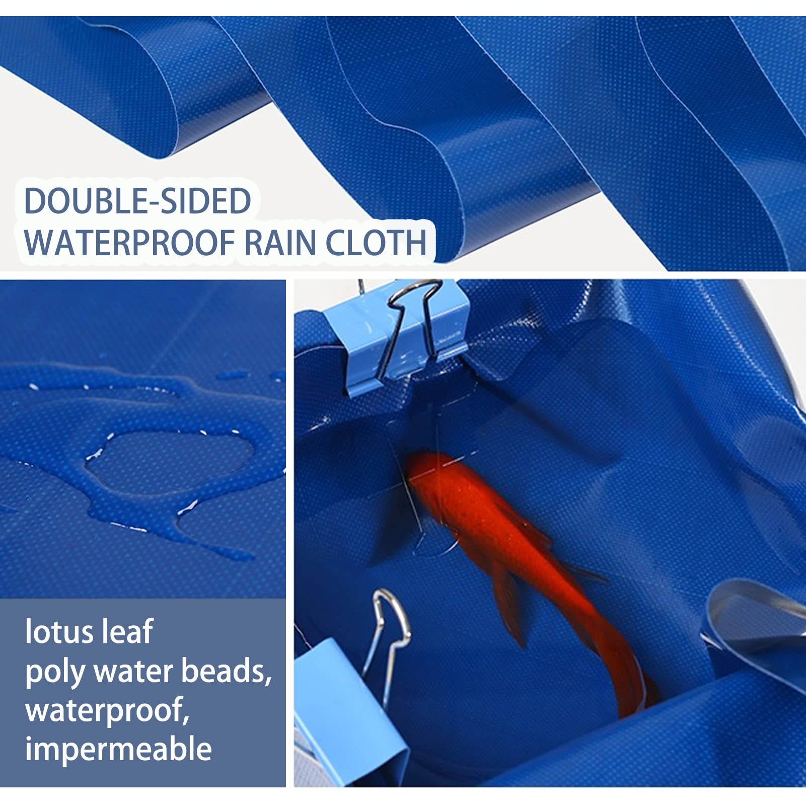 Telo Cerato Impermeabile Telo Blu Resistente Telo di Fondo in Tela Spesso 0,45 mm Tenda da Campeggio Pieghevole per roulotte con Occhielli Telo per mobili 3x6 m (Dimensioni: 3x3 m)