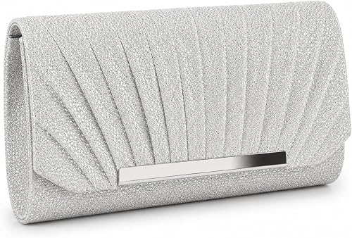 Ladies Silver Glitter Evening Handbag