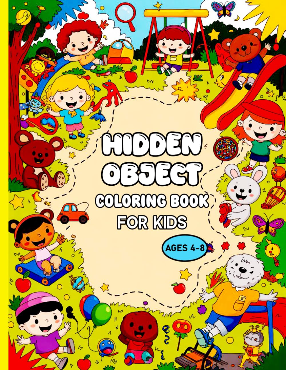 Hidden Object Coloring Book For Kids: Interactive Hidden Object Coloring Book with Search and Find Activities for Young Learners.