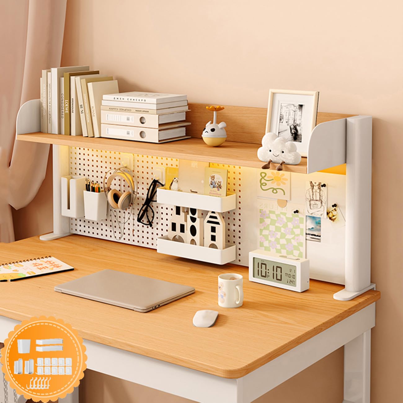 Amazon.co.jp: 机上ラック 有孔ボード クランプ式ラック 2段 卓上 