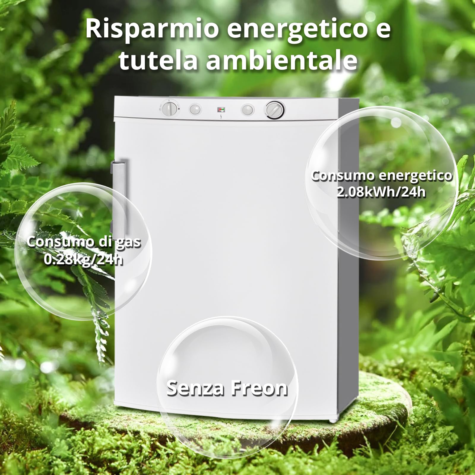 SMETA GAS koelkast met vriesvak, gas/230 V, koel-vriescombinatie, voor gîte, garage, camping, camper, 265 l, wit