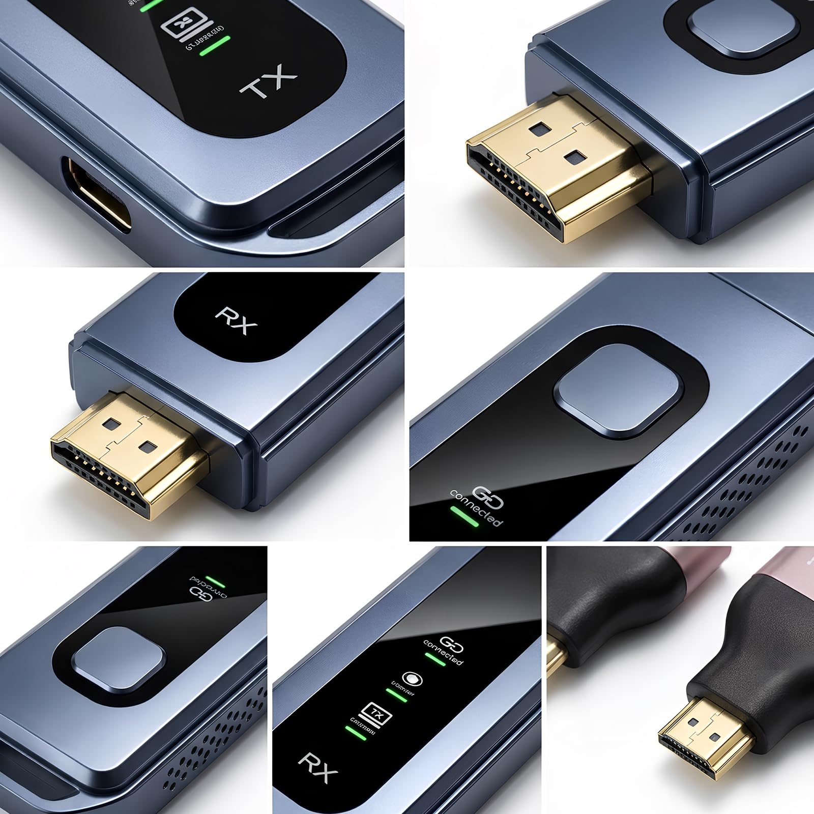 2026Trasmettitore e ricevitore HDMI wireless aggiornati, doppia banda 5,8G+2,4G, ingresso e uscita 4K, kit estensore plug & play con bassa latenza per video e audio da PC/proiettore/TV Box