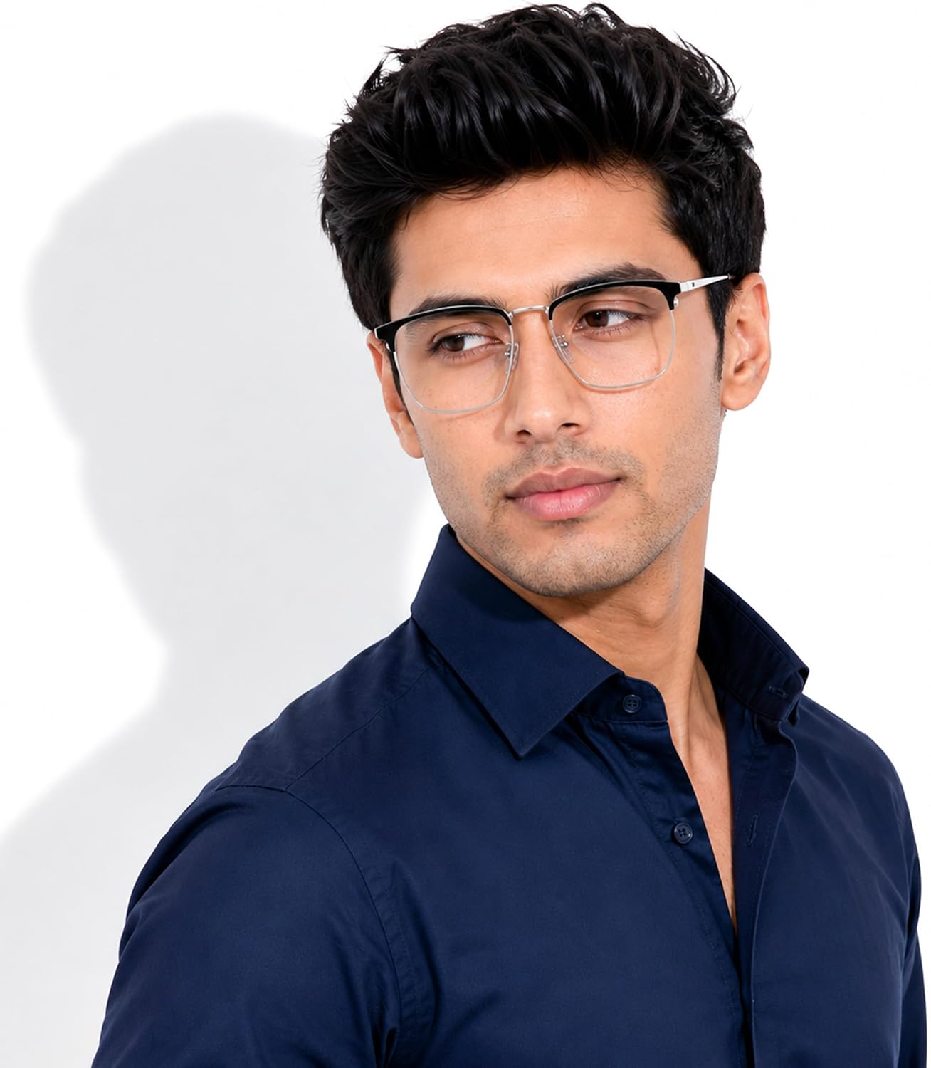 ROYAL SON Square Features for Men and Women | Blue Light Blocking | Computer Glasses | Metal Frame image 3