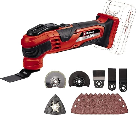 Einhell Akku-Multifunktionswerkzeug VARRITO Power X-Change (Li-Ion, 18 V, 22.000 bis 40.000 min-1, Drehzahl-Elektronik, Schnellspannverschluss, magnetische Werkzeugaufnahme,…
