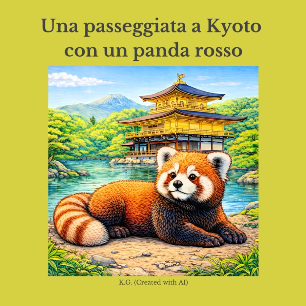 Una passeggiata a Kyoto con un panda rosso: Libro da colorare e poesie (15 pagine da colorare)