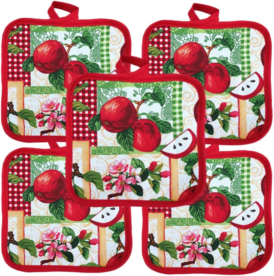 Lobyn Value Packs Economical Lightweight Bulk Potholders Ten (10) Pack Everyday Quality 6.5" Square Perfect for Craft Projects Apple : Clothing, Shoes & Jewelry