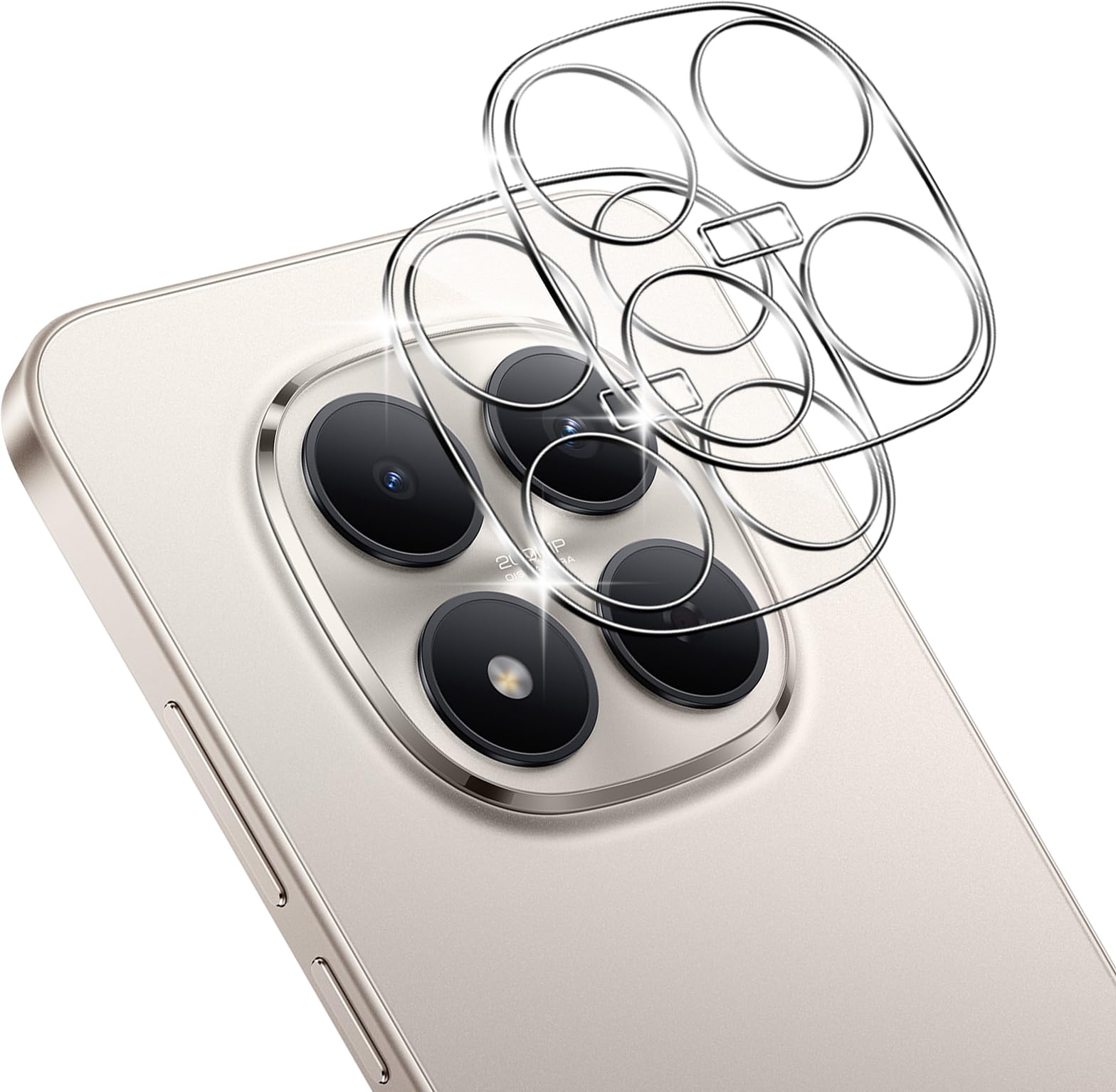 Ochrona aparatu do Xiaomi Redmi Note 15 Pro 5G / Pro Plus 5G do szkła pancernego, 2 sztuki, przezroczysta soczewka HD, twardość 9H, pełne pokrycie aparatu