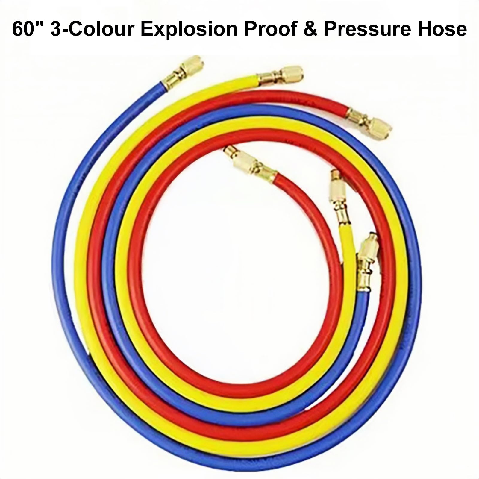 5FT Digital Manifold Gauge Set - AC Diagnosis Tool For R134A, R410A, R404A, R22, R12, R502 Refrigerants