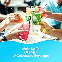 Vista 4 de GreatWhip Cilindro de CO2 de 60L para Sodastream, carbonatador de intercambio compatible con electrodomésticos SodaMaker, cilindro roscado, juego