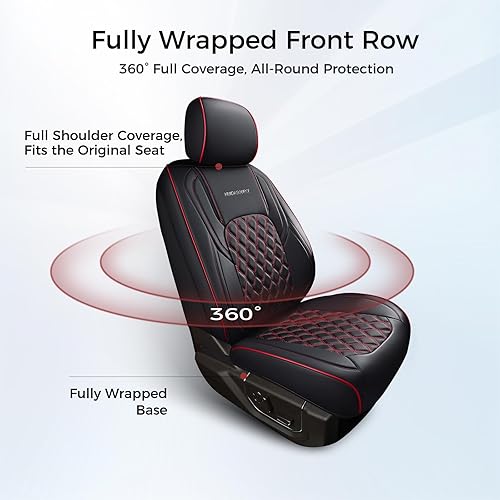 Miniatura 9 de Huidasource Fundas de asiento Dodge Ram, funda de asiento de cuero para camioneta delantera y trasera, apta para 2009-2018 1500, 2010-2025 25003500
