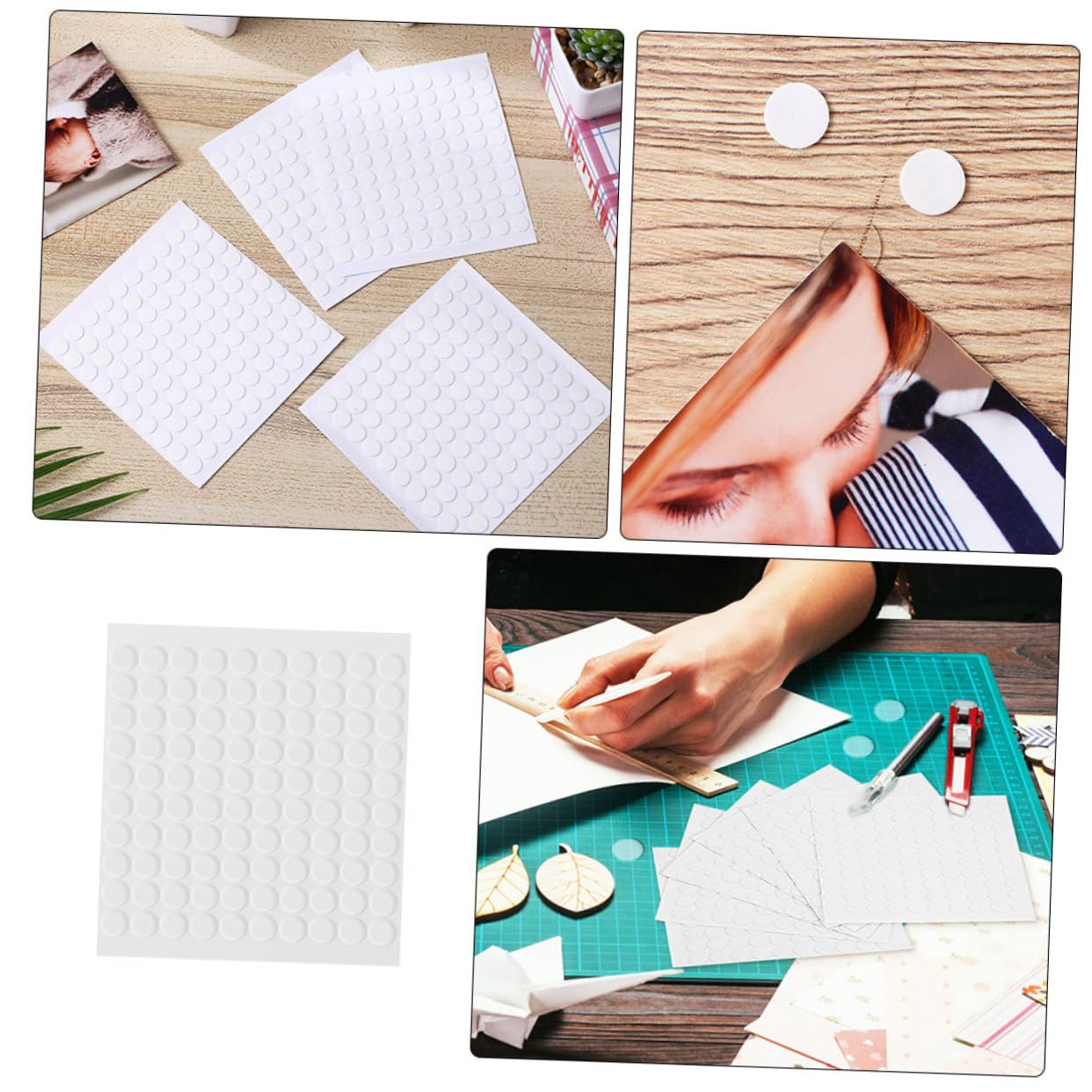 VILLCASE 800pcs Strong Adhesive Double-Sided Dots Transparent Sticky Foam Pads for Crafts Home Office and Sound Panels Removable Traceless Versatile Adhesive Dots