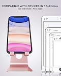 Support de Téléphone Ajustable, CreaDream Support de Téléphone, Support, Dock, Titulaire, Support de Bureau en Aluminium Compatible avec iPhone 13 12 Xs Max Xr 8 7 Plus, Accessoires de Bureau, Tous les Smartphones, Or Rose