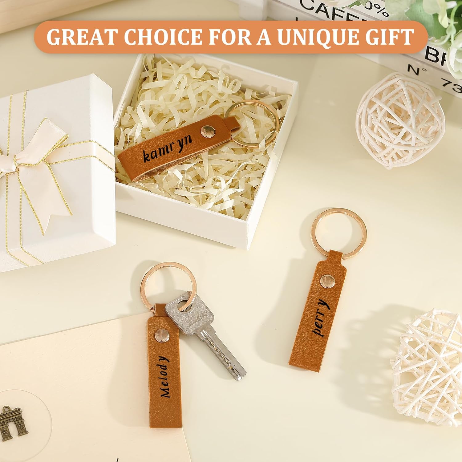 PU Leather Keychain Blanks Bulk Laser Engraving Blanks Keychain Kit with Key Rings for DIY Key Chains Craft - Image 6