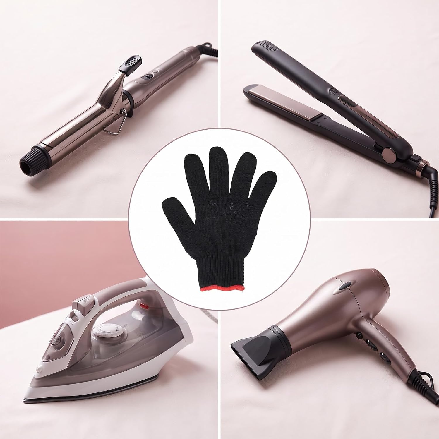 Heat Gloves for Hair Styling, Heat Resistant Curling Iron Glove for Women