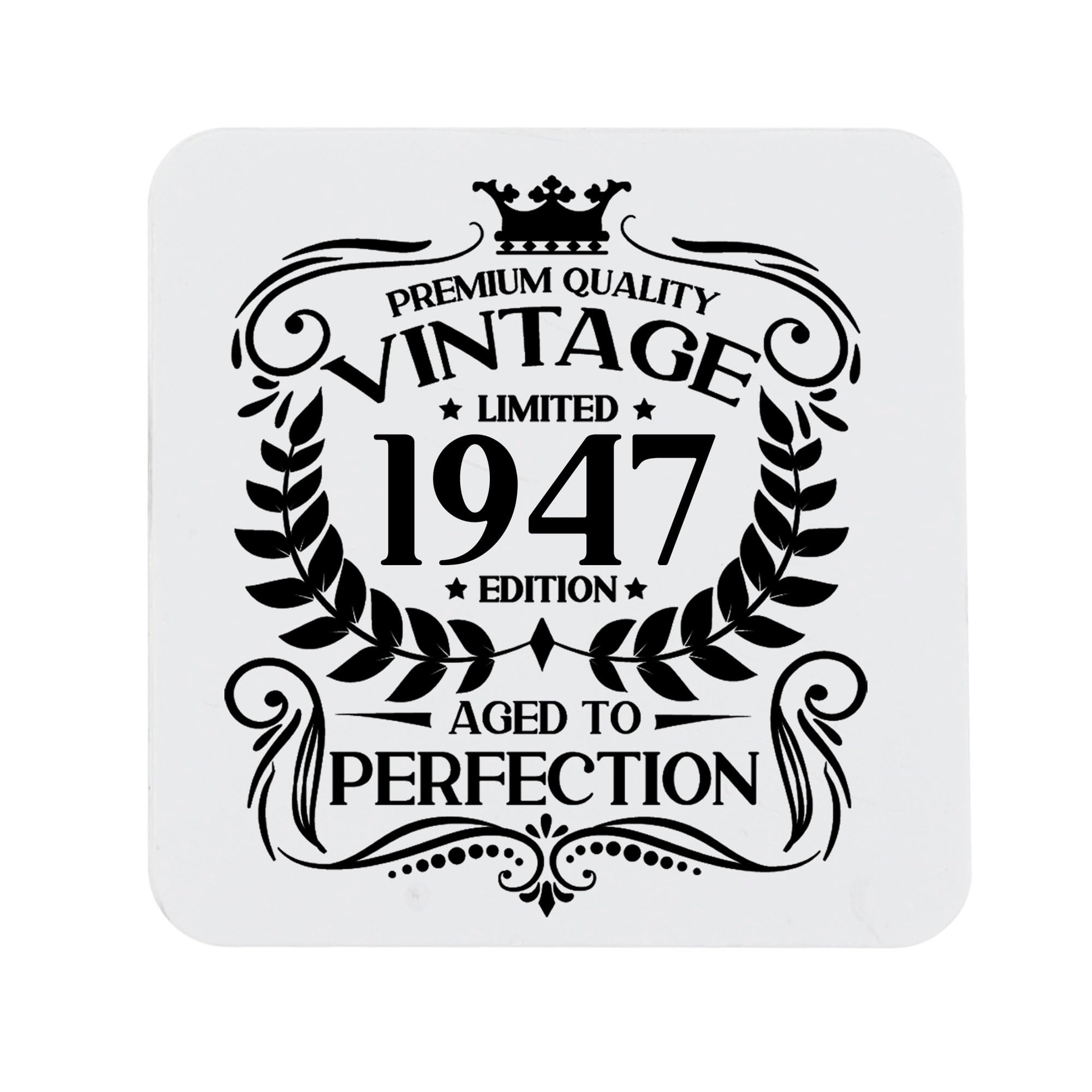 80th Birthday Gift for Men Vintage 1946 Aged to Perfection Engraved Slate Coaster Present for 80 Year Old Etched Natural Slate Placemat (Round Slate) — view 10
