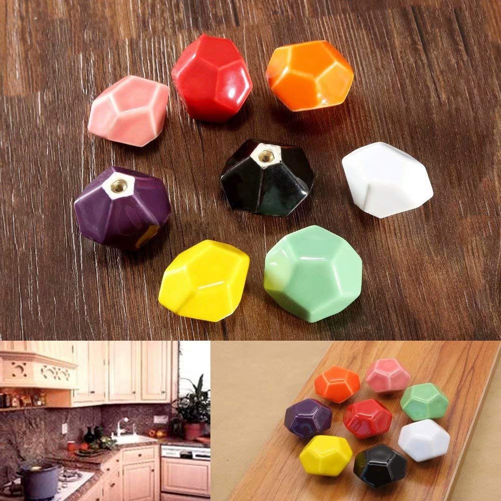 6 pomelli per cassetti, in ceramica, per mobili, cucina, camera da letto, ufficio, armadietti, porte, mobili, cassettiere, maniglie per armadi, guardaroba, decorazioni per la casa (viola)