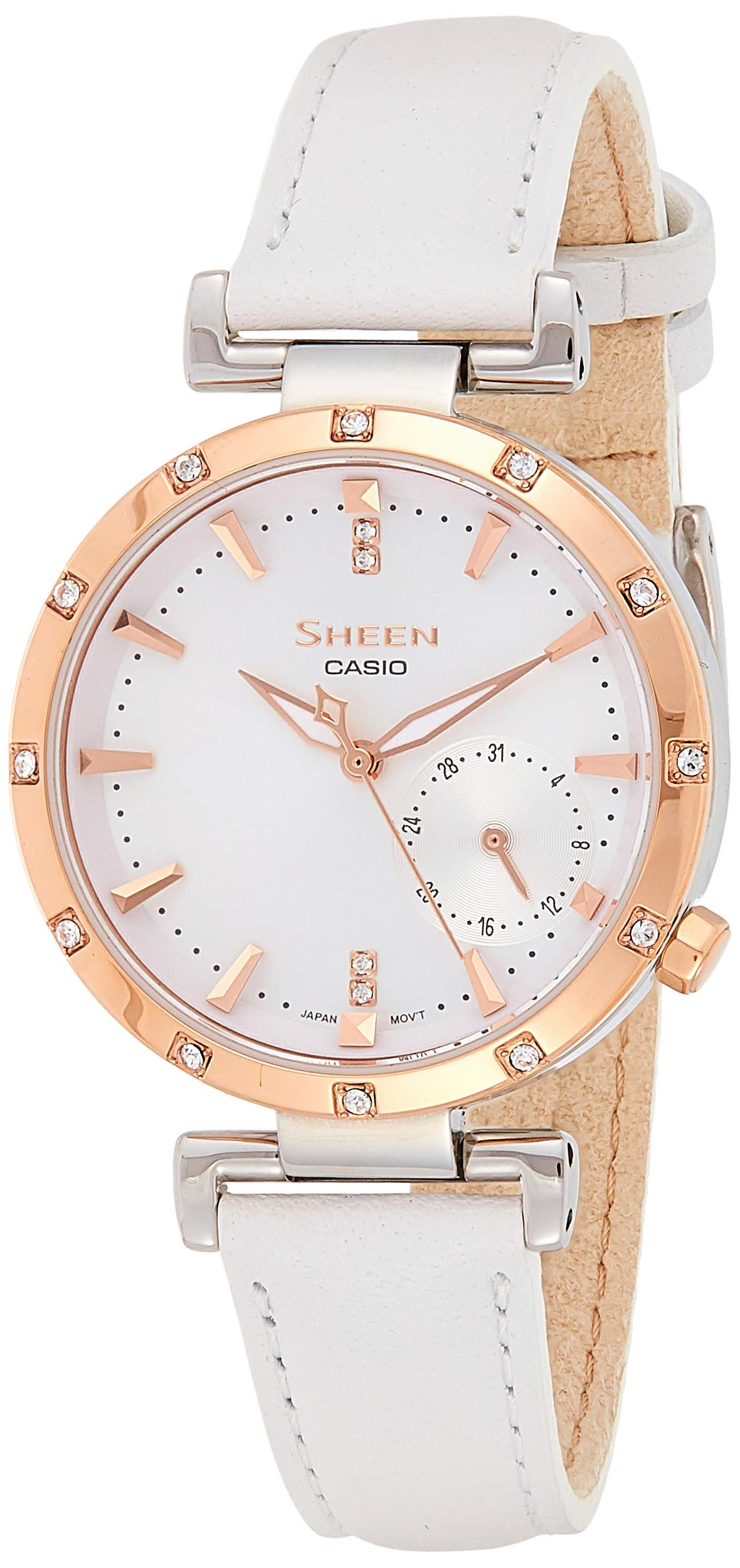 Casio Sheen Analog Silver Dial Womens Watch-SHE-4051PGL-7AUDF (SX226) (B07HR5HCJG) Amazon Price History, Amazon Price Tracker