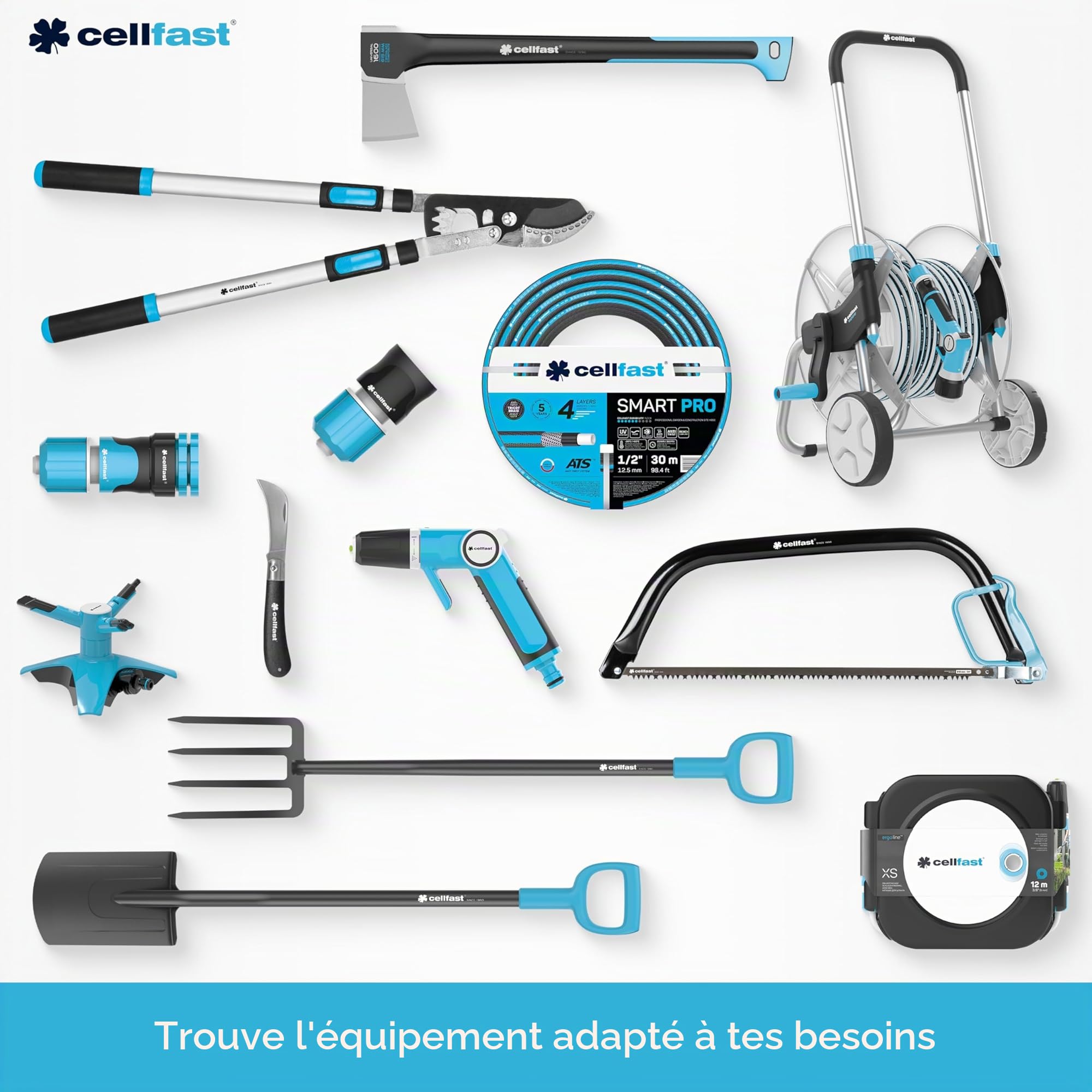 CELLFAST Tuyau Arrosage 6 Couches Flexible Fil De Qualité Supérieure Résistant Aux UV 3/4 Pouces 25 Mètres Hobby