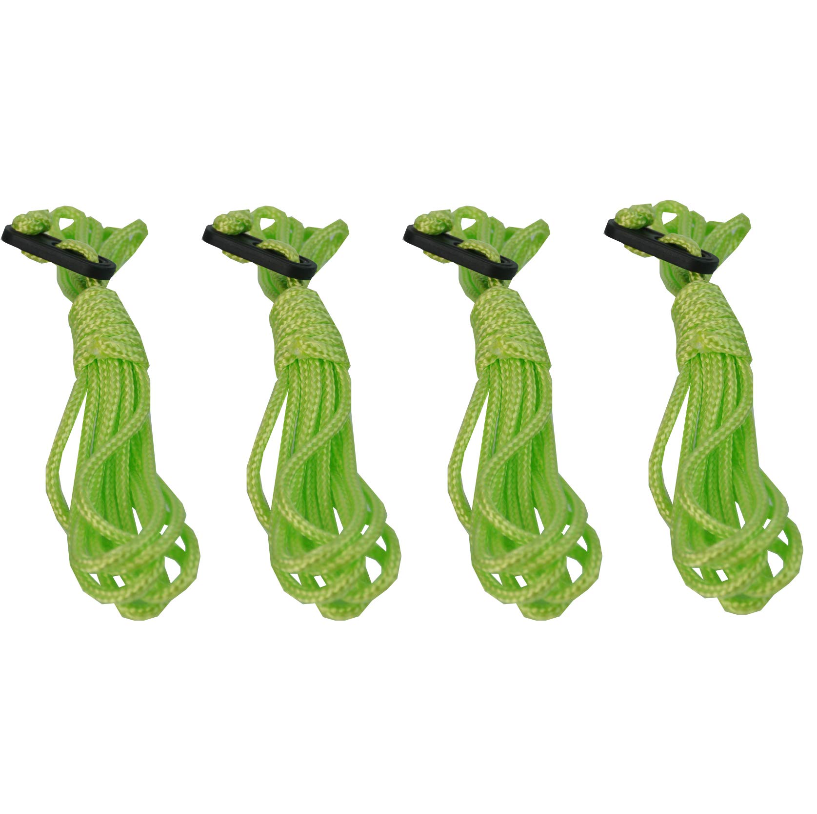 Savage Island Guy Rope 4 Pack 4 Metres Ropes Lines With Runners Tent Camping (4m, Neon Green)
