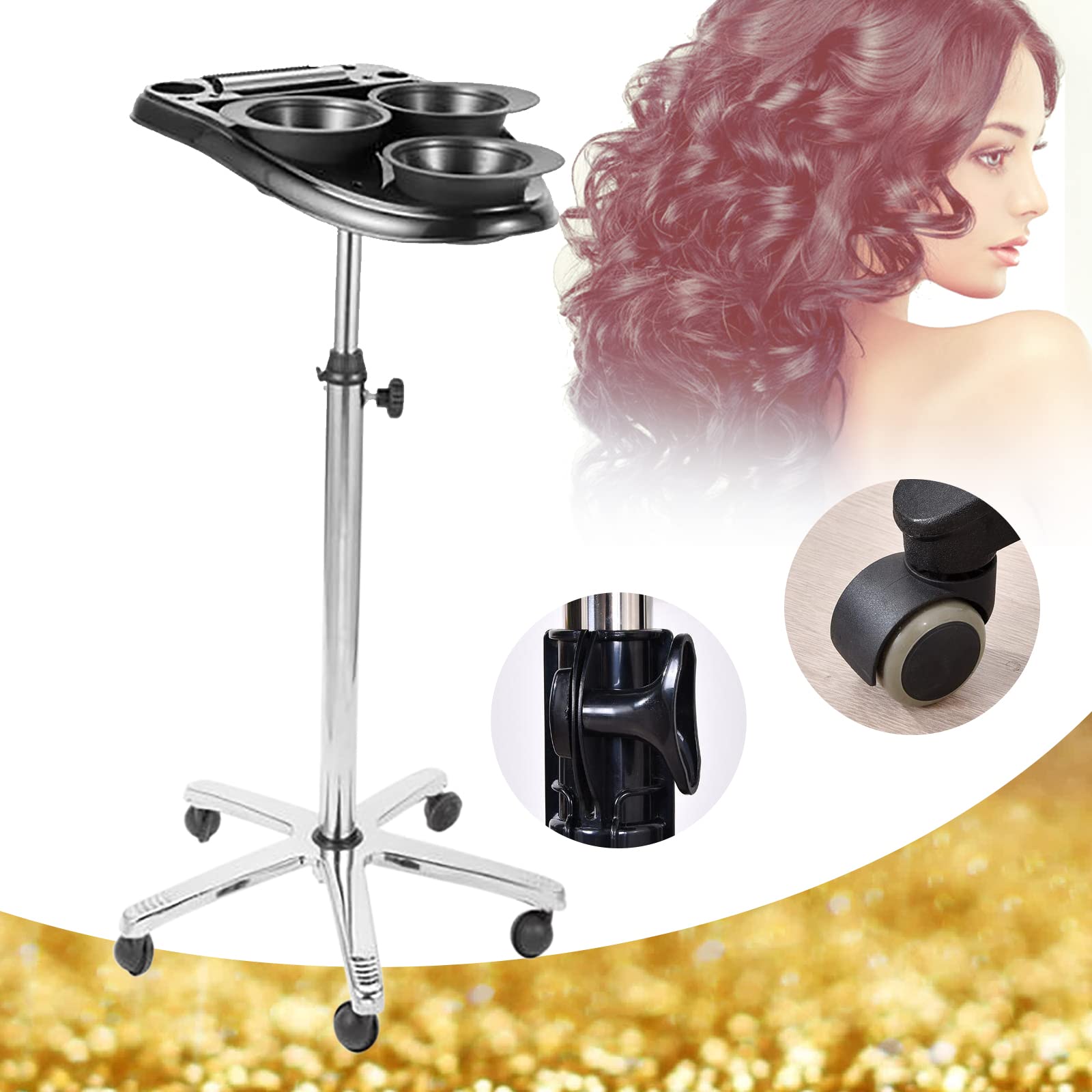 Carrello per Parrucchiere Carrello per Parrucchiere, per riporre Prodotti per la colorazione dei Capelli e Strumenti per Lo Styling, per Parrucchieri, scuole per Parrucchieri e fam