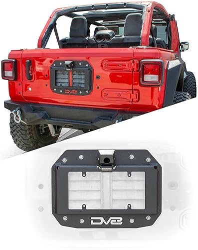 Kit de eliminación de neumáticos de repuesto con carcasa de cámara para Jeep Wrangler JL 2018-2023  Reubica la placa de matrícula  Protege la cámara