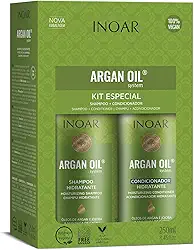 Inoar, Argan Oil Kit Duo – Shampoo e Condicionador com Hidratação, Brilho e Ação Antifrizz para Cabelos Secos ou Fragilizados - 250ml