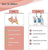 Vista 5 de Potens' Pet Hamaca de aseo para perros con correa de seguridad, hamaca mediana para recortar uñas