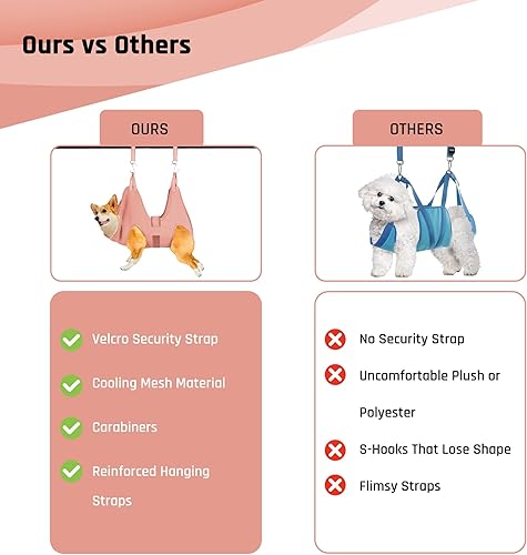 Miniatura 5 de Potens' Pet Hamaca de aseo para perros con correa de seguridad, hamaca mediana para recortar uñas