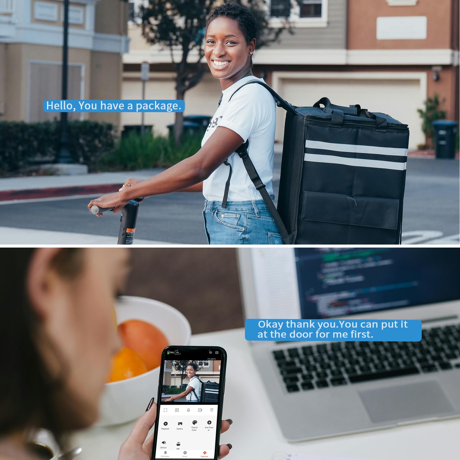 Videocitofono WiFi, spioncino con display LCD da 4,3", telecamera spioncino, 1080p, grandangolo 120°, visione notturna, rilevamento del movimento, audio a 2 vie, compatibile con app Smart Life