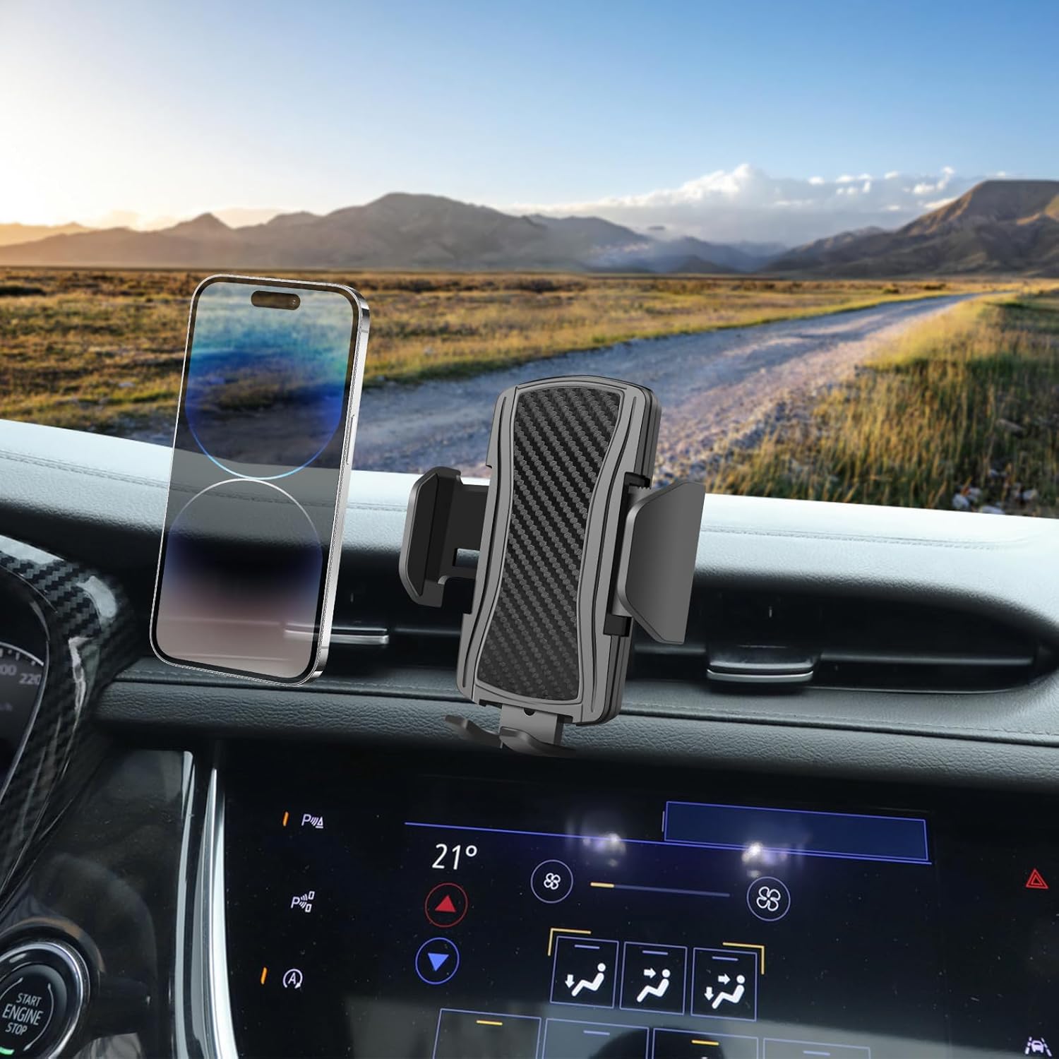 Car Phone Mount Fit for Cadillac XT5 / XT6 Phone Holder Navigation，for 2017-2025 XT5 / XT6 Cellphone Mobile Cradle Auto Accessories Bracket Anti-Shake，360 Degree Rotation，Compatible for All Cell Phone