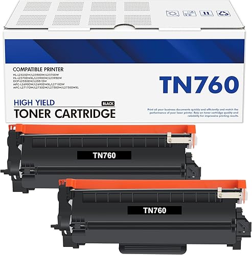 TN760 TN-760 TN730 - Cartucho de tóner negro de alto rendimiento compatible con Brother TN 760 Toner para HL-L2395DW HL-L2370DW HL-L2390DW