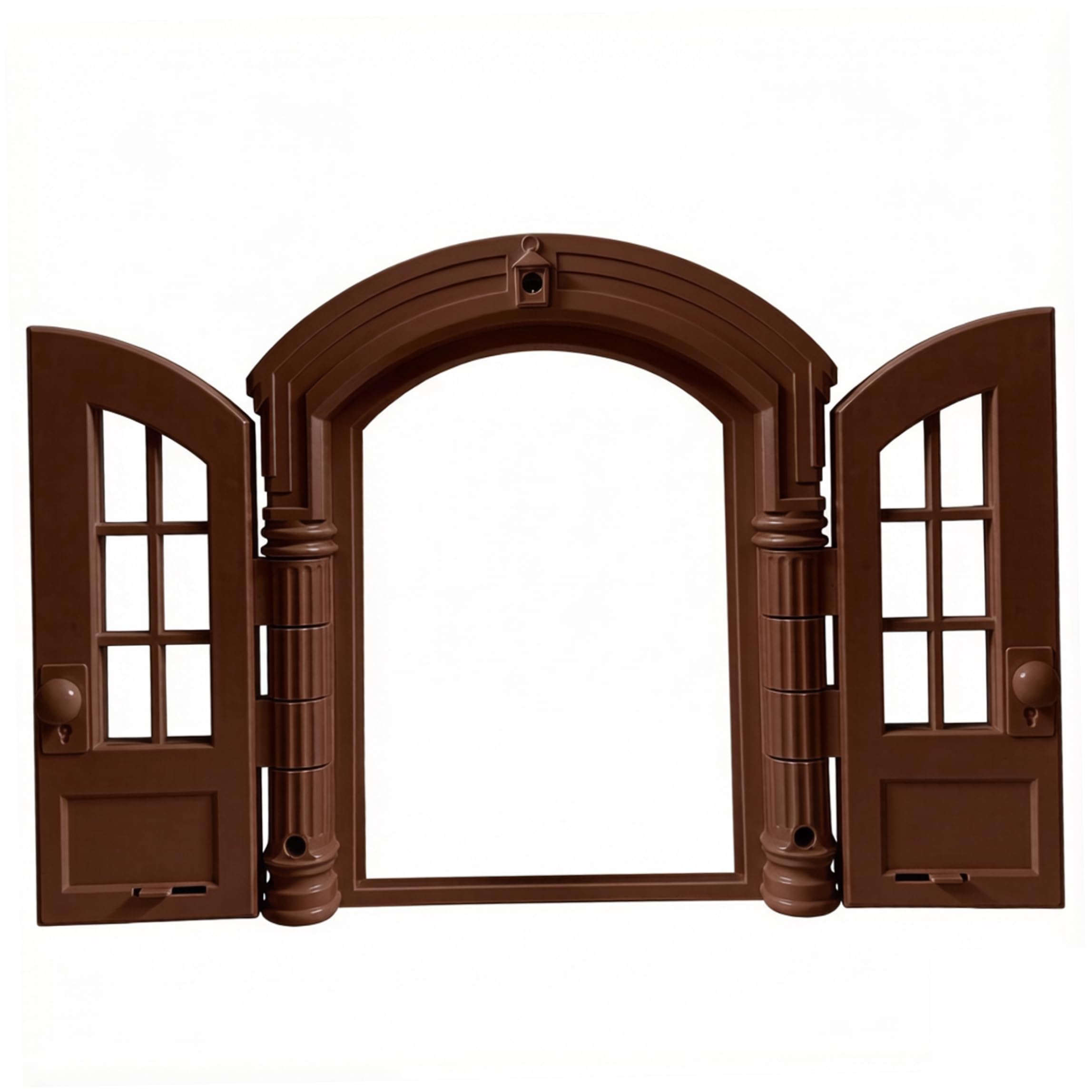Puerta interior para gatos transparente marrón con sistema de bloqueo manual