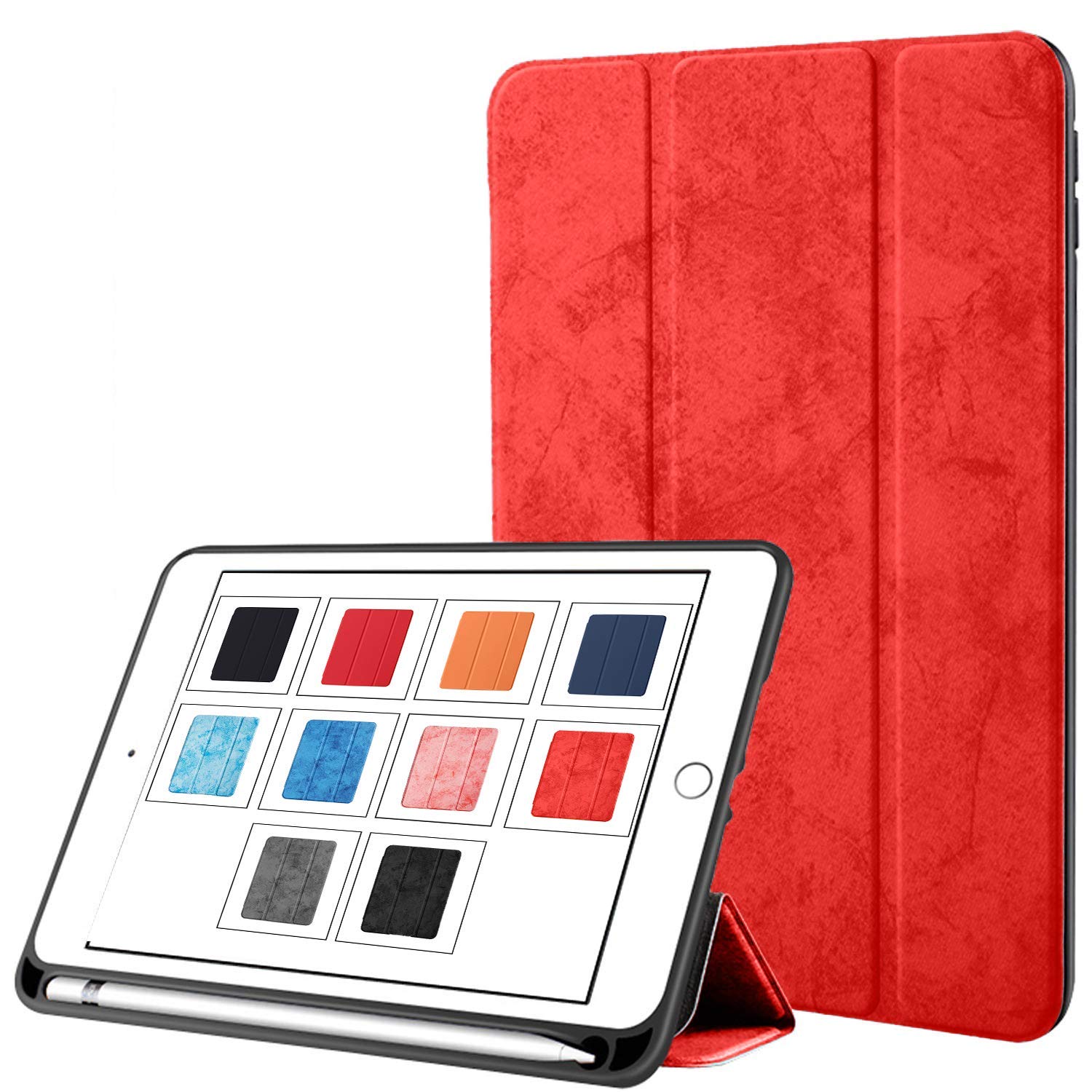 DuraSafe Cases for iPad 9th 2021 8th 2020 7th 2019 Gen [iPad 9 iPad 8 iPad 7 ] 10.2 Inch A2602 A2270 A2197 MK663HN/A MK673HN/A Protective Durable TPU Silicone Back Case Pencil Holder - Denium Red (B08MKXKL5C) Amazon Price History, Amazon Price Tracker
