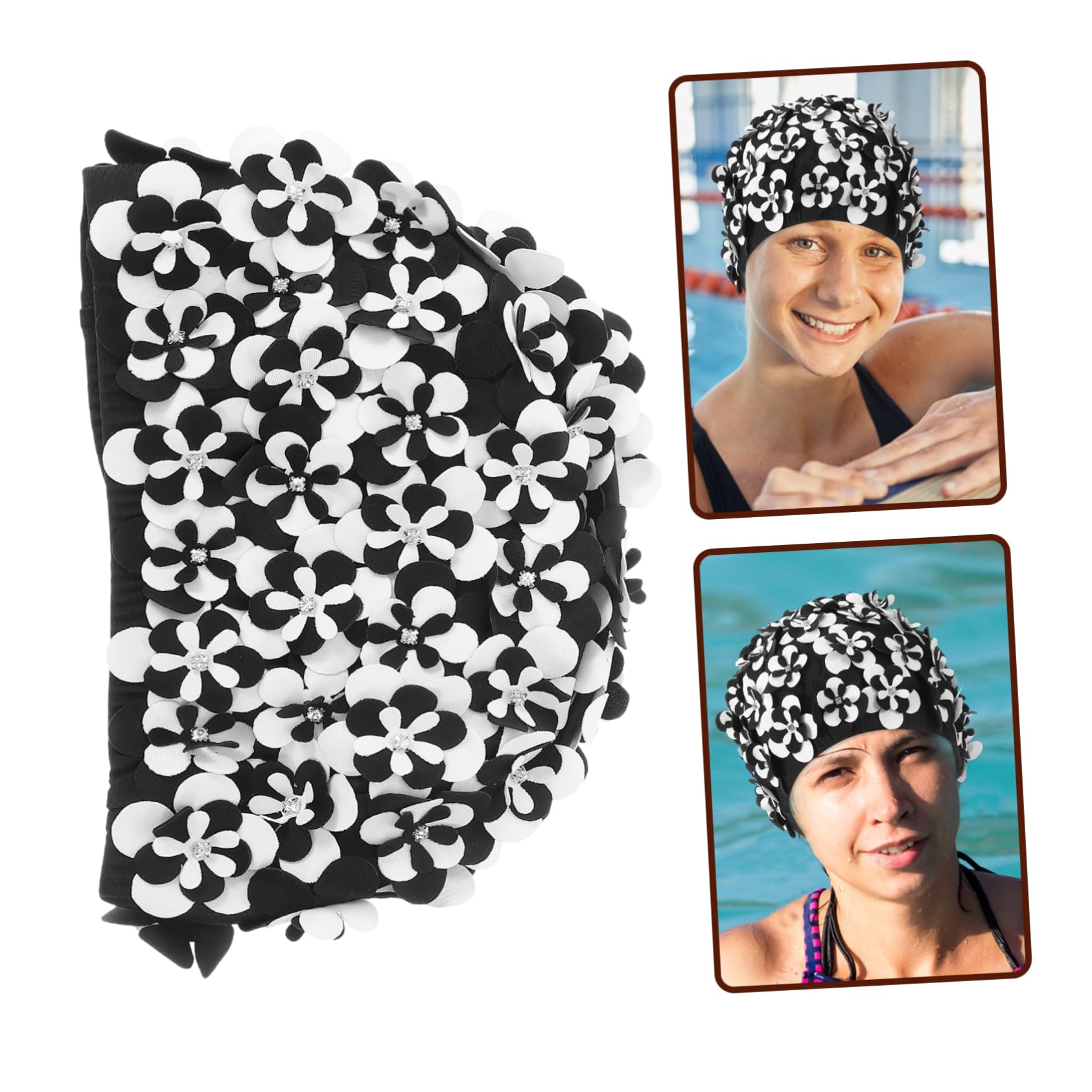 BESPORTBLE Bonnet De Bain Bonnets De Bain à Fleurs Bonnets De Bain De Protection des Cheveux Résistants à l'usure pour Femmes Nageant Chapeaux De Bain