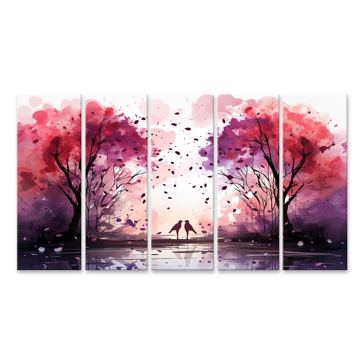 Tableau sur toile romantique rose pour décorer un salon moderne
