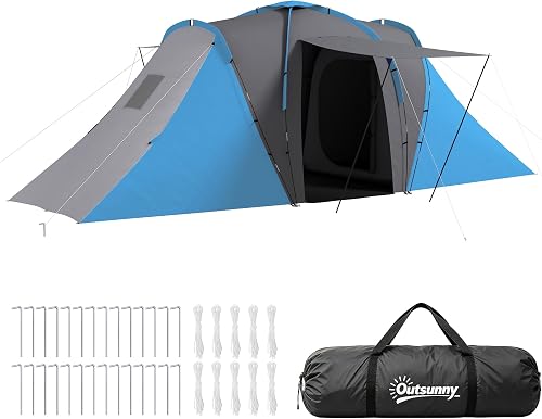 Tente de Camping familiale 4 pers. 5,55x2,25x1,9m Outsunny