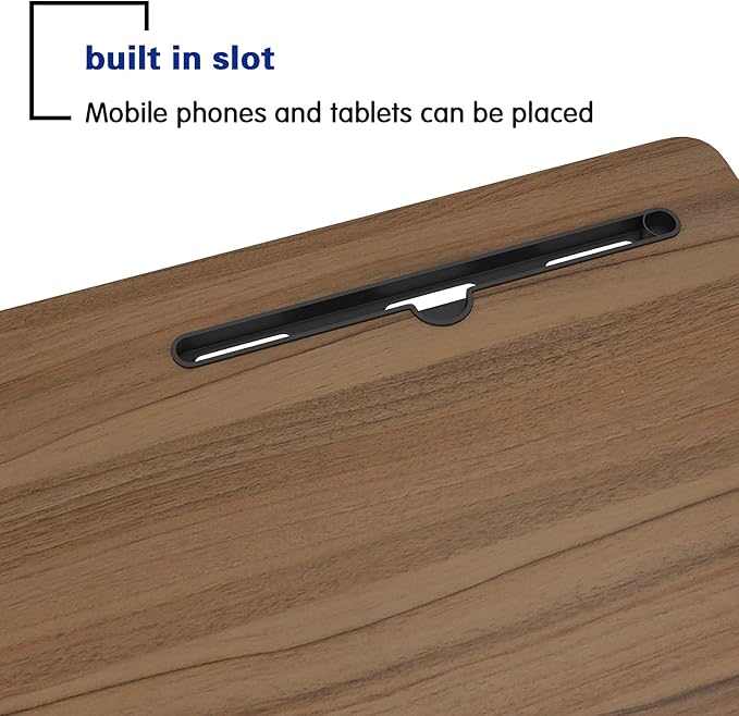 Escritorio Portátil con Ruedas Ajustable DlandHome 60 cm Roble miniatura 6