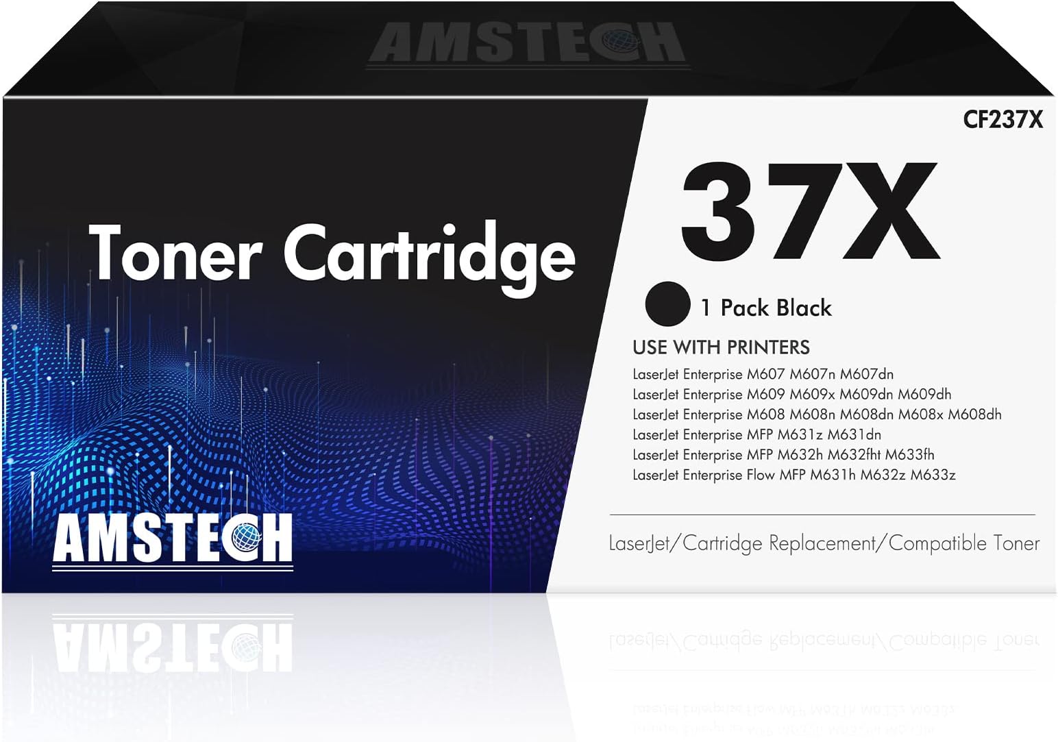 37X CF237X Toner Cartridge Replacement for HP 37X CF237X 37A CF237A Toner Cartridge for HP Enterprise M607 M608 M607n M607dn M608n M608dn M609 MFP M631 M632 M633 Printer (Black, 1-Pack, High Yield)