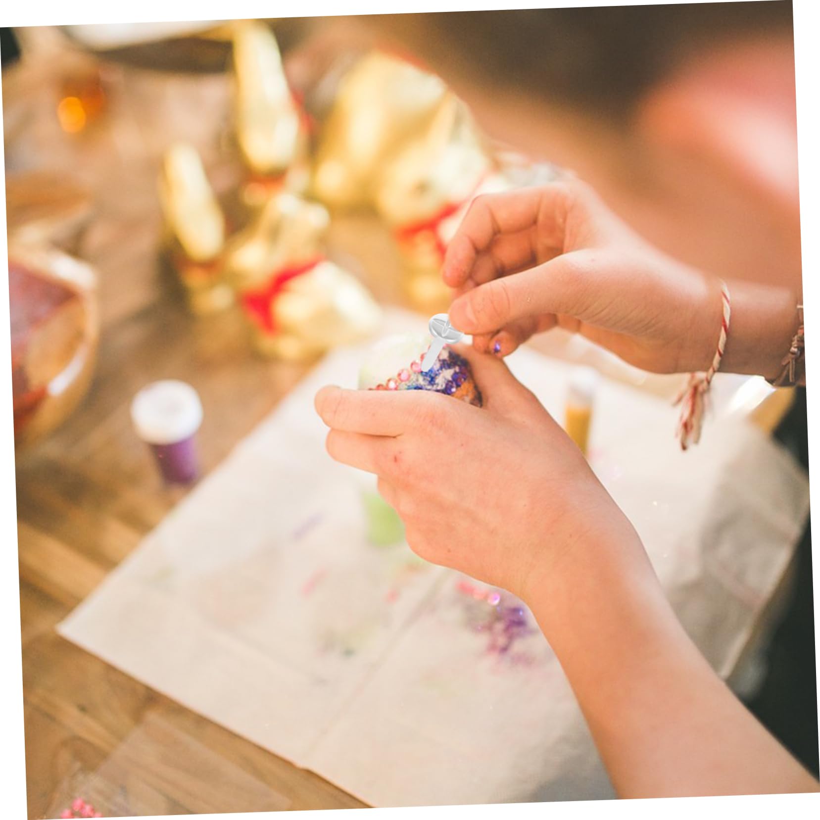 Holibanna Brad Fasteners Crafts 100pcs Paper Brad Nails Flat Head for Scrapbooking