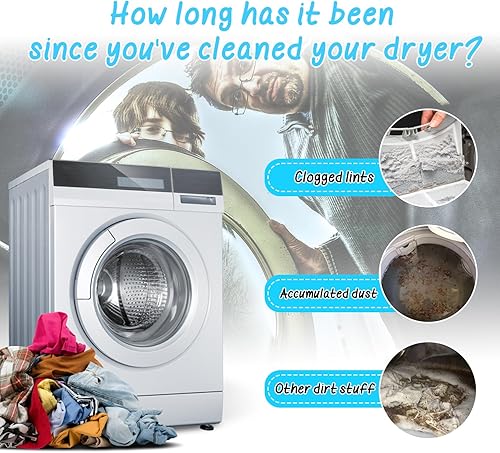 Miniatura 8 de Sealegend Kit de limpieza para salida de ventilación de secadora de 2 piezas, nueva actualización, cepillo para pelusa de secadora, limpiador de
