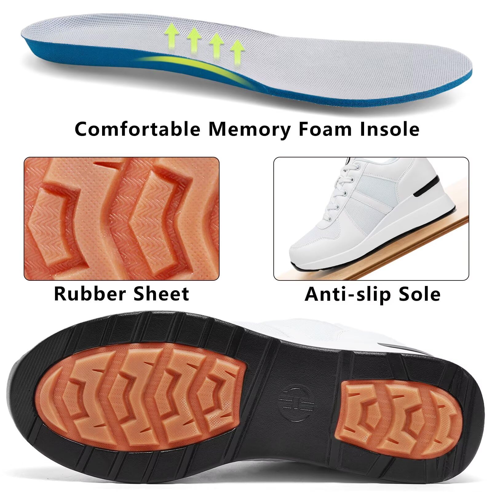 Zapatillas de Cuña para Mujer, Tacón de Cuña de 6 CM