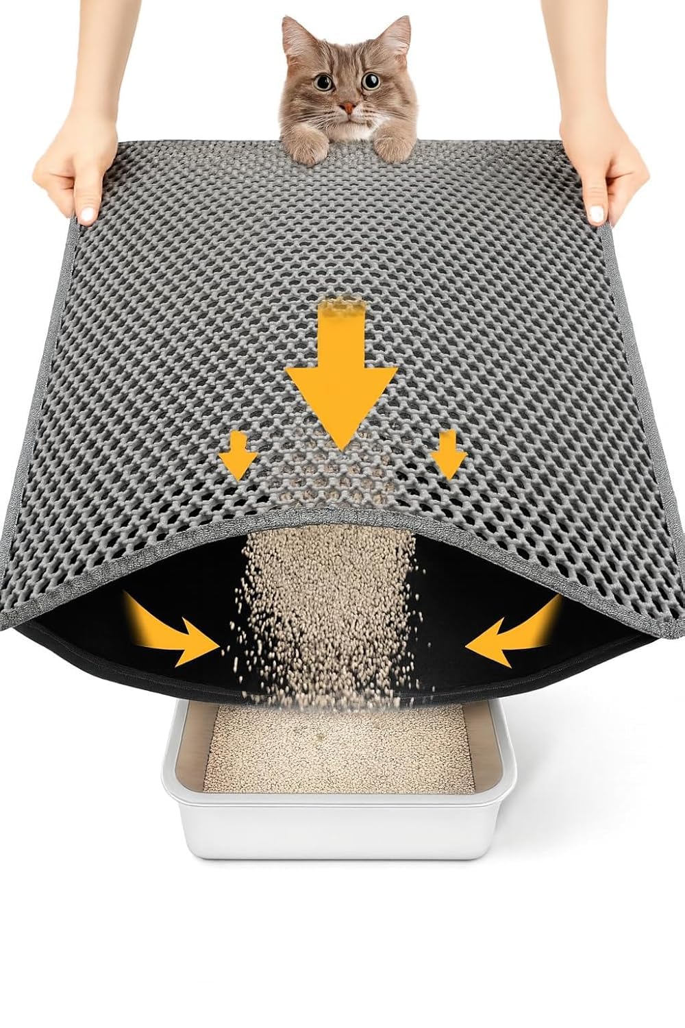 Premium Cat Litter Box Mat – Waterproof Anti-Slip Litter Trapping Floor Pad | Easy Clean Mess Control Mat for Cats & Kittens- Grey (60 * 40cms)-image-31