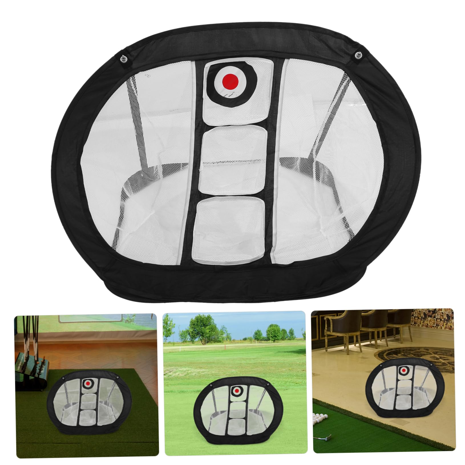Golf Chipping Netz für Indoor Training, Schwarz, Tragbar