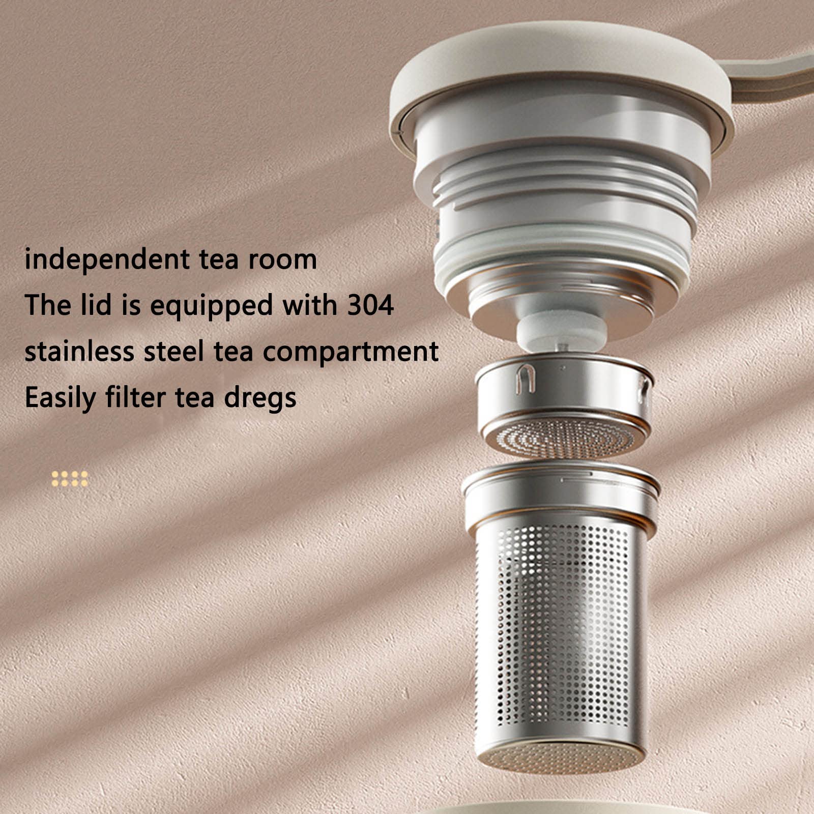 Mug Isotherme Gourde Gourde Isotherme Bouteille Isotherme Flasques Inox Café Sport Carafe Séparation Du Thé Ménager (1L,White)