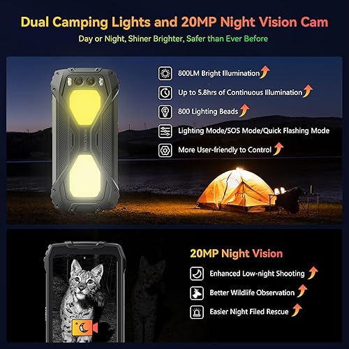 Miniatura 2 de Blackview BV7300 Teléfono resistente, 15000mAh45W, luz de campamento dual de 800LM, cámara de visión nocturna, 18GB+256GB2TB Smartphone resistente