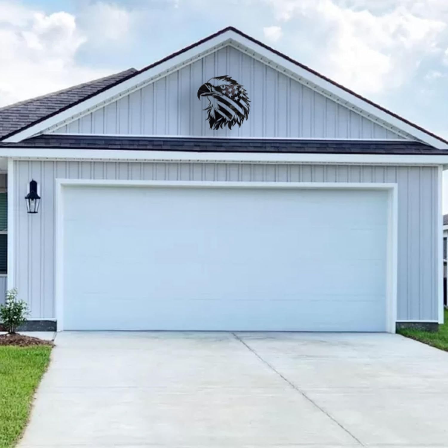 Patriotic Bald Eagle American Flag Metal Wall Art, 4th of July Independence Day Decoration Indoor Outdoor Garage Decor, Veterans Day Gift for Men Soldiers Armed Forces - Hanging Sculpture (D, 20'')